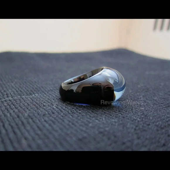 Baccarat Tango Crystal Ring in Black and Gold Bronze Size 6.5 or 52/53 Preowned - Picture 3 of 11